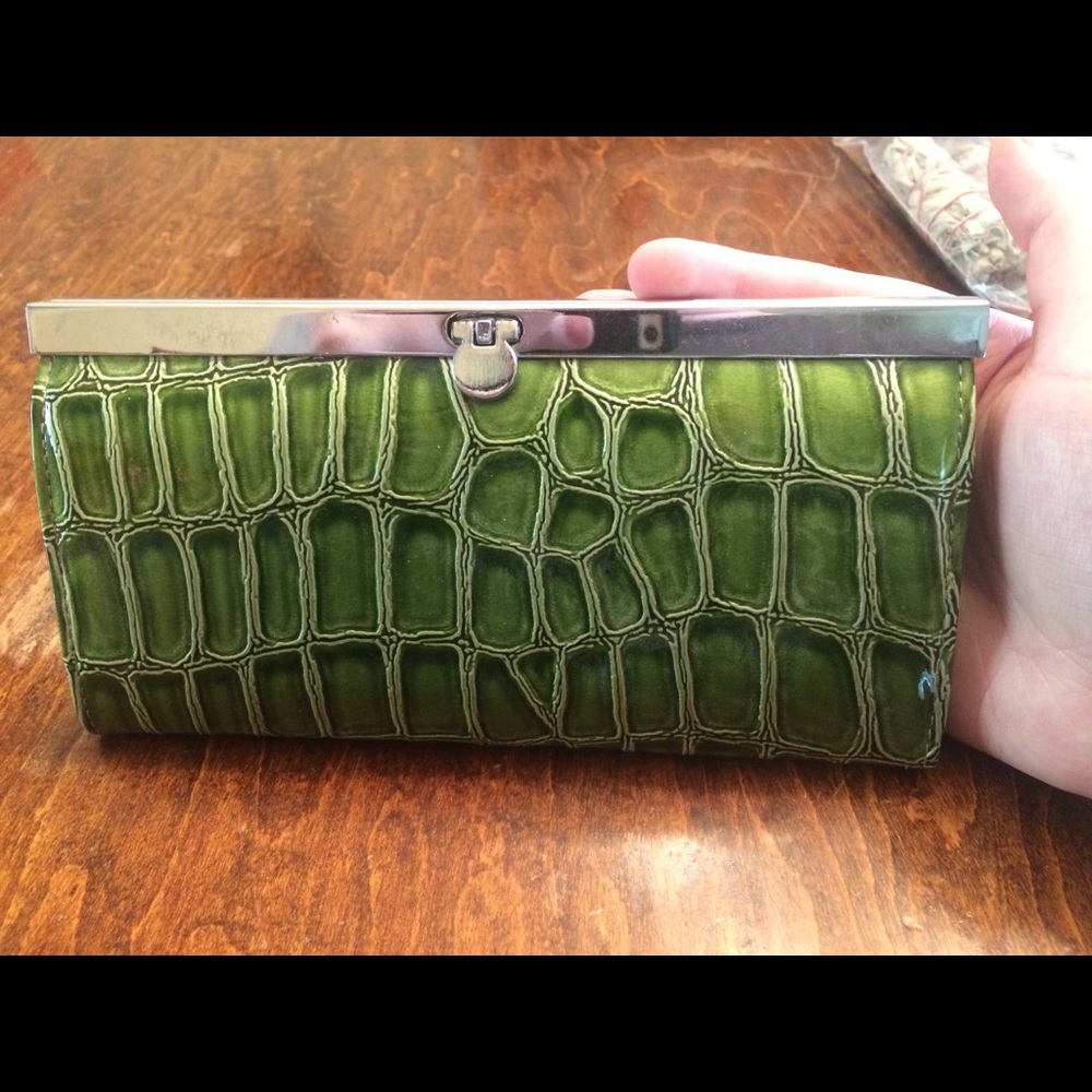 Lime Green Snake Pattern Wallet